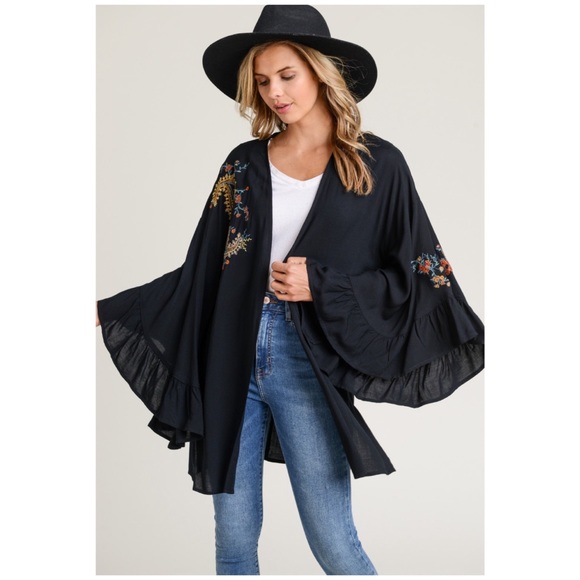 LAST ONE! Embroidered Paisley Floral Boho Kimono - Picture 3 of 7